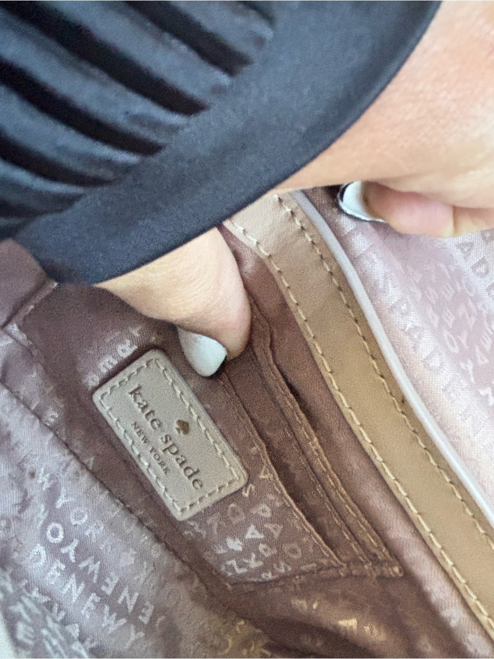 kate spade Leather Top-Handle Satchel in Light Beige with pearls - Picture 7 of 7